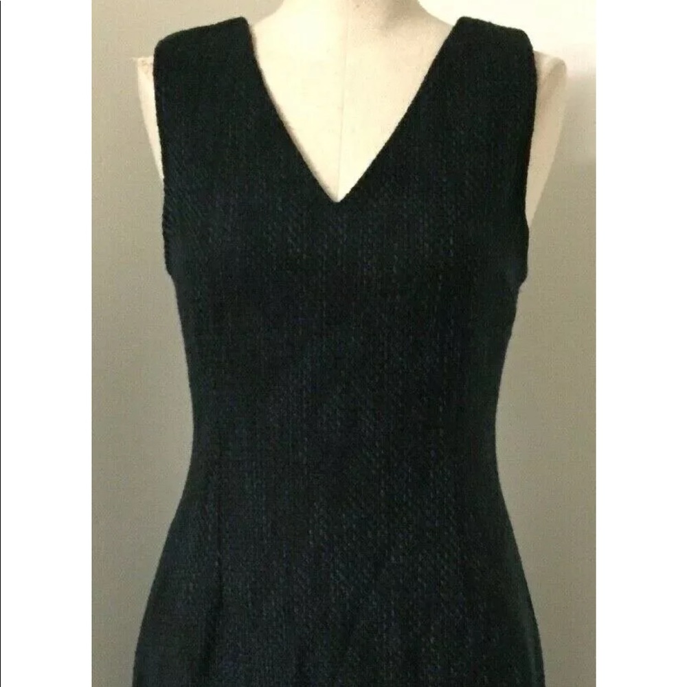 Banana republic green blue tweed sheath dress